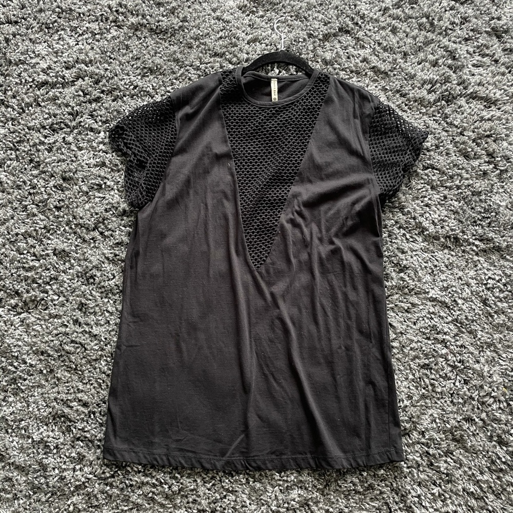 LF Emma & Sam Oversized Mesh Cutout T-Shirt Dress